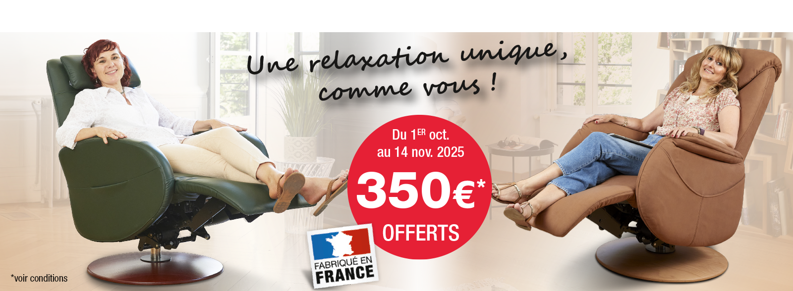 jusqu'à 350€ offerts du 1er oct au 14 nov. 2025