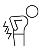 Icone d'une personne avec un mal de dos