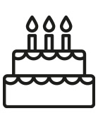 Icône de gateau d'anniversaire