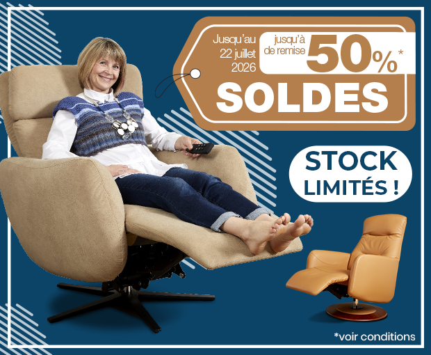 Les Soldes d'Été Everstyl® sont lancés ! : jusqu'à 50 % de remise sur une sélection de fauteuils de relaxation en stock
