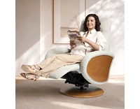NOUVEAU - Fauteuil relax électrique pivotant - Oniks avec manchettes bois