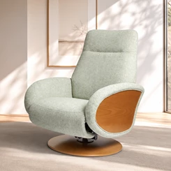 NOUVEAU - Fauteuil relax électrique pivotant - Oniks avec manchettes bois